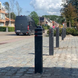 Diamantkoppaal, 140 centimeter hoog, rood en wit (reflecterend)