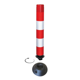 Flexpin afzetpaal (excl. voet), 45 centimeter, rood en wit