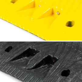 Verkeersdrempel (complete set), 7 centimeter hoog, zwart en geel