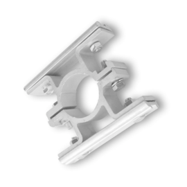 Scharnierbeugel (bevestigingsklem), 60 millimeter diameter, dubbelzijdig