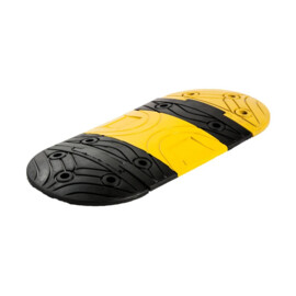 Kabeldrempel (middenelement), 42 centimeter lang, 5 centimeter hoog, zwart en geel