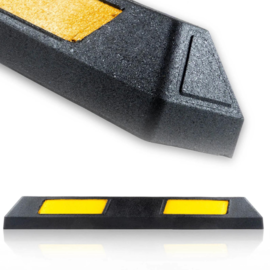 Varkensrug (parkeerstop), 87 centimeter, zwart en geel (reflecterend)
