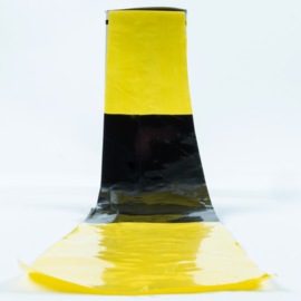 Afzetlint (markeringslint), 500 meter, zwart en geel