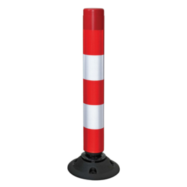 Flexpin afzetpaal (excl. voet), 45 centimeter, rood en wit